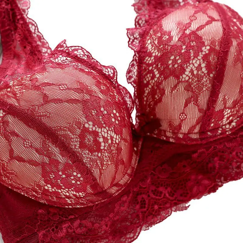 2019 женский сексуальный комплект нижнего белья пуш ап модный кружевной ажурный