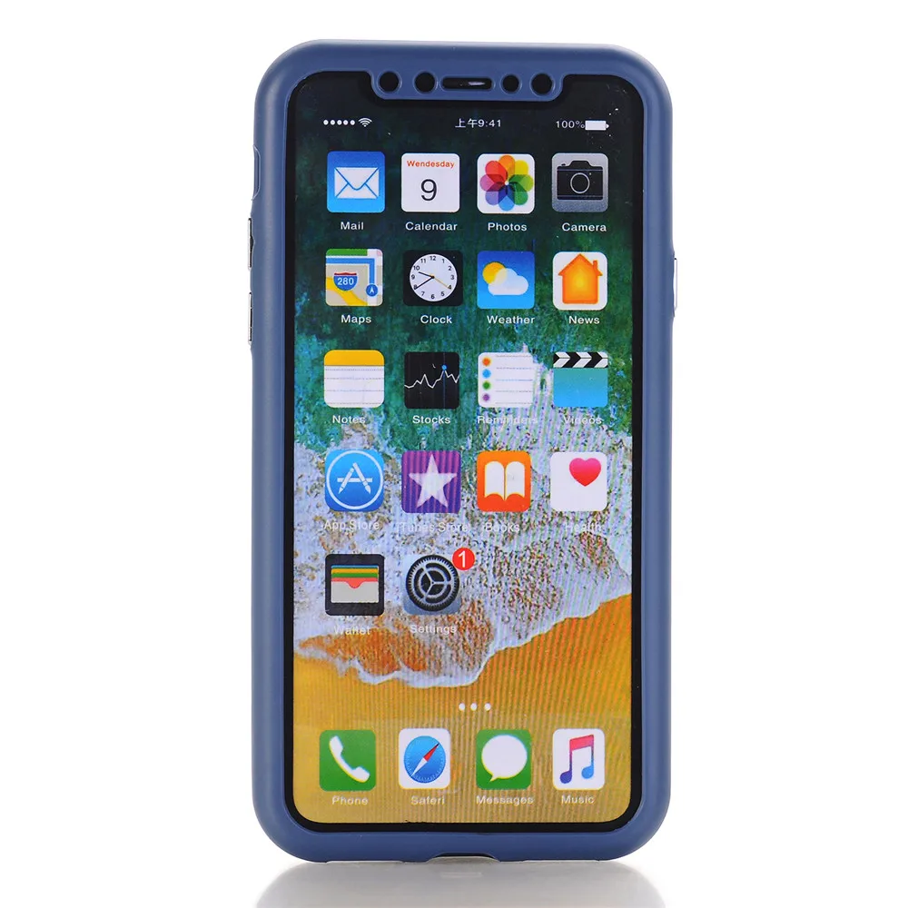 Люкс 360 Полный Защитная крышка для iPhone 8 7 6 Plus 6s X простые однотонные Цвет Мягкие TPU