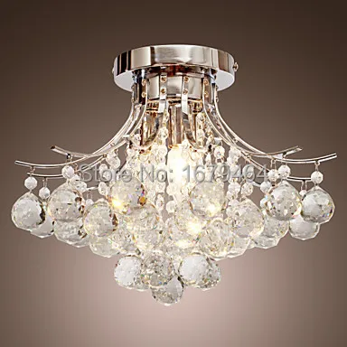 

40W Chandelier Modern K9 Crystal 3 Lights Transparent 220-240v 40*40*28cm