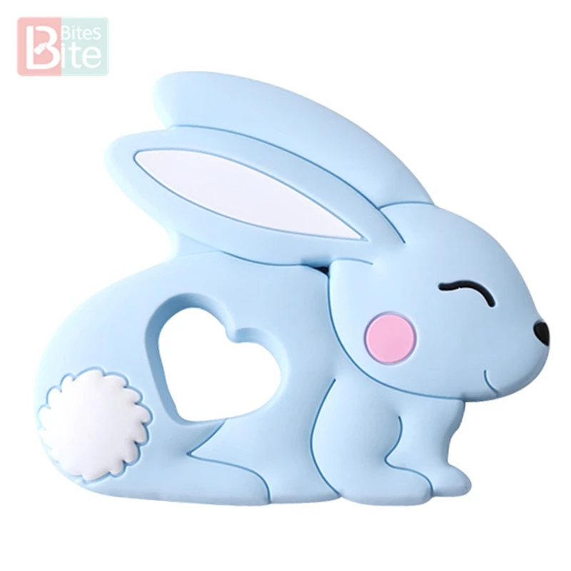 Rabbit Blue Укус укусов 1 шт. Детские Товары силиконовые ребенка режутся зубы кролика игрушки-прорезыватели Еда Класс продукты младенца силикона Банни без добавления бисфенола А Прорезыватели для зубов - Цвет: Rabbit Blue