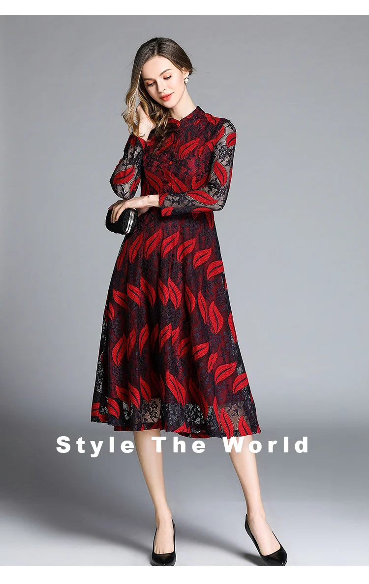 Роскошное женское платье модное кружевное лоскутное трапевечерние циевидное