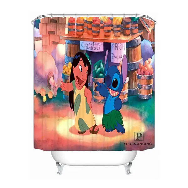 Shower Curtain На заказ "Лило и Стич" водонепроницаемая занавеска для душа домашняя Ванна Ванная комната s крючки полиэстер ткань разные размеры#180421-Sina-06 - Цвет: Shower Curtain