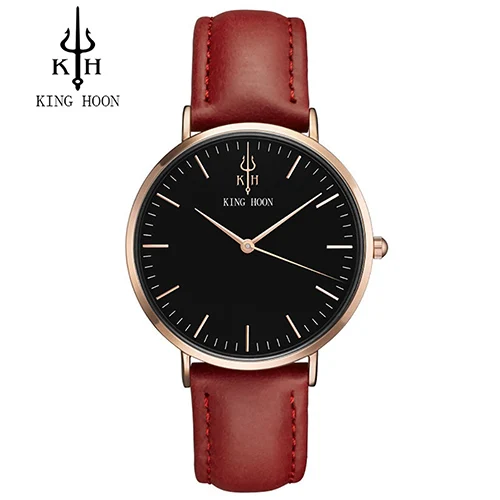 red rose black KING HOON серебряные женские часы роскошные высококачественные водонепроницаемые Montre Femme из нержавеющей стали женские наручные часы - Цвет: red rose black