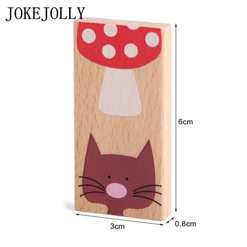 28 шт./компл. животные цветные домино деревянные головоломки Монтессори