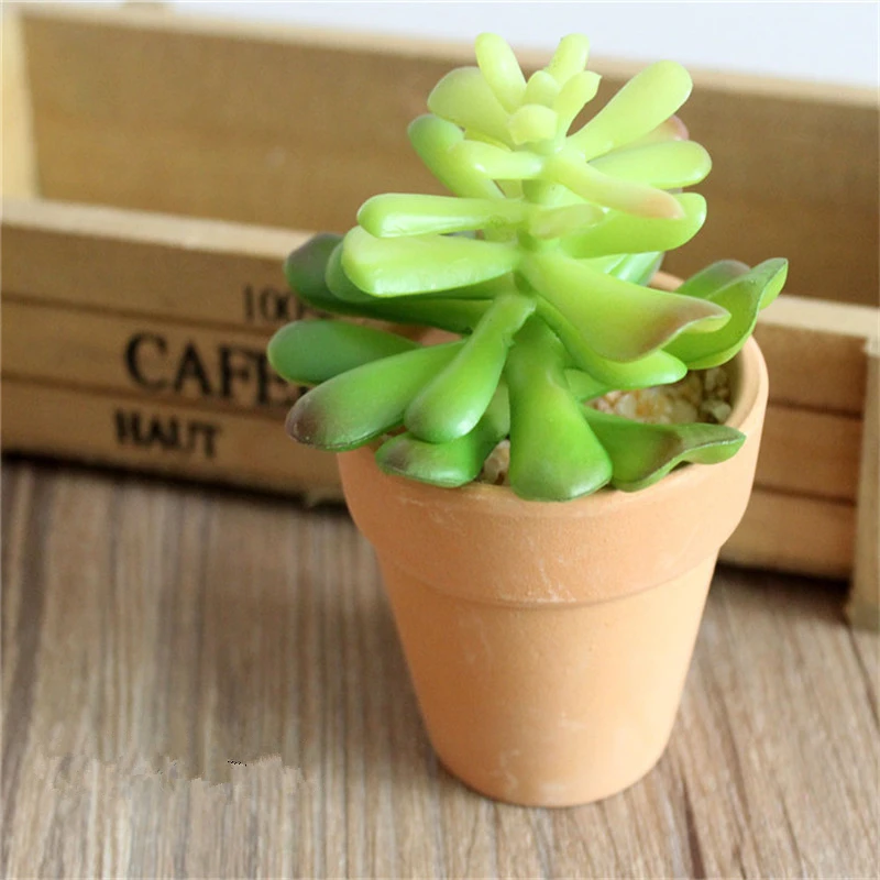 Искусственные мини-суккуленты бонсай зеленые кактусы лотос растение красная