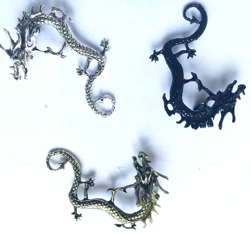 one piece dragon clip earrings for women brief jewelry accessories alloy nickel free fj049 | Украшения и аксессуары