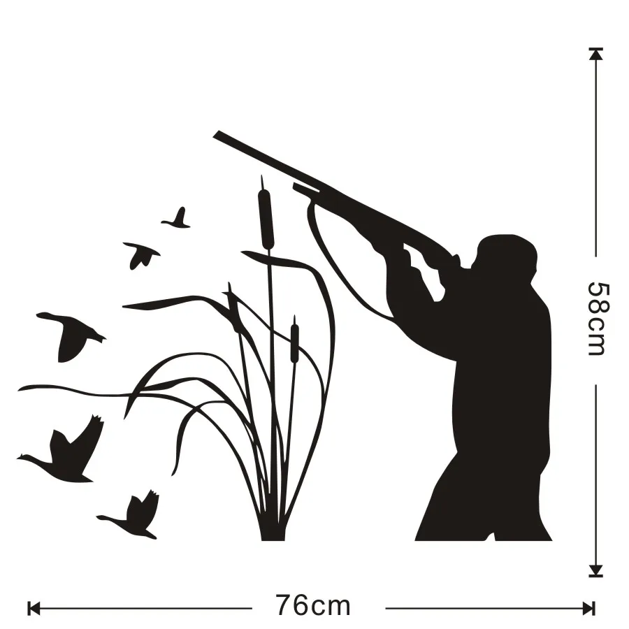 Bird Hunting Art Wall Stickers Active Hobbies Hunter Home Decoration Decal Living Room Bedroom Decals Removable Wallpaper | Дом и сад