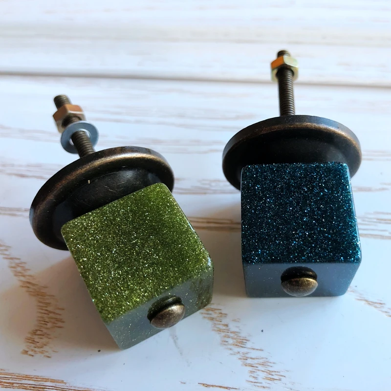 1 шт. цветная ручка для шкафов 21 мм полимерные дверные ручки с бронзовой пластиной