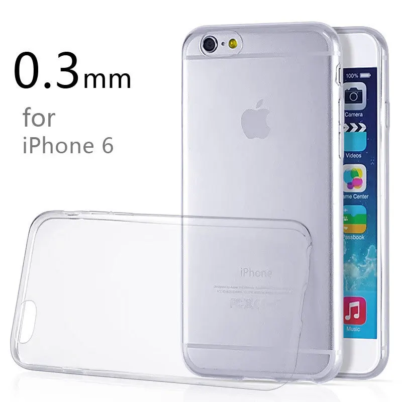 Ультратонкий Прозрачный мягкий чехол для iPhone 6 6s 4 7 дюйма 0 3 мм задняя крышка из