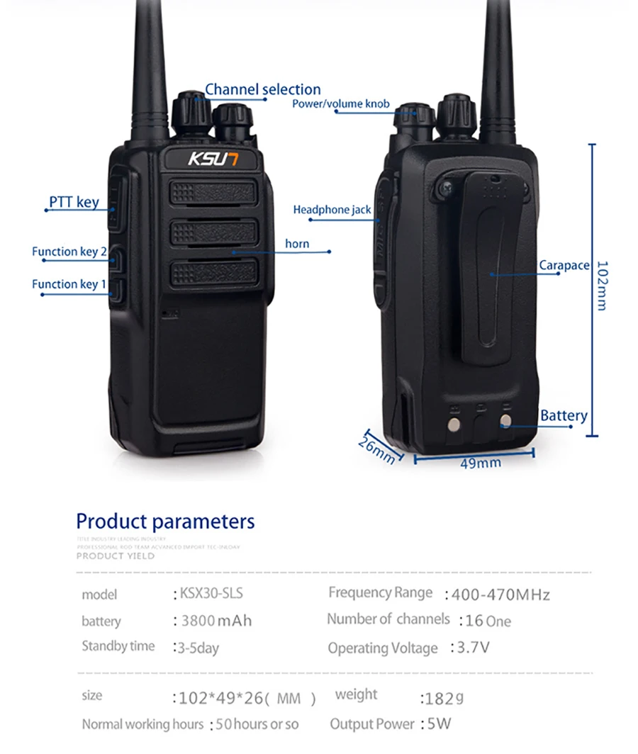Ksun Walkie-Talkie Civil kilms Высокая мощность домофон Открытый Ручной 50 мини маленький