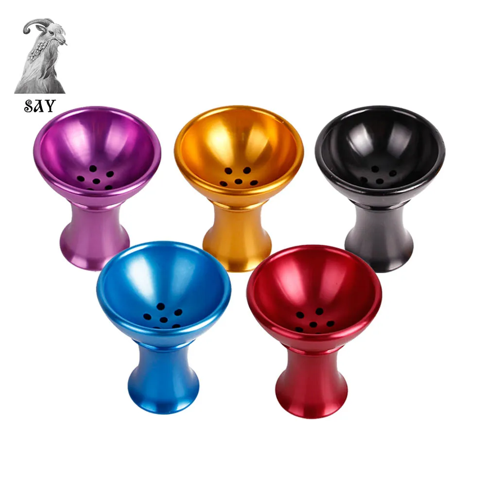 

SY 1 pc New Aluminum Alloy Shisha Hookah Bowl Porous Shisha Hookah Metal Head Chicha Narguile Accessories High 9.2cm