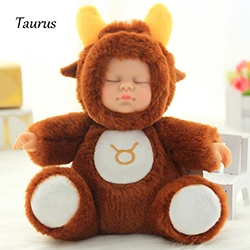 Taurus 12 созвездий новорожденных плюшевые сидячая Кукла Детская игрушка девушка дети подарок на день рождения Таурус Лев Скорпион Стрелец 17 см - Цвет: Taurus