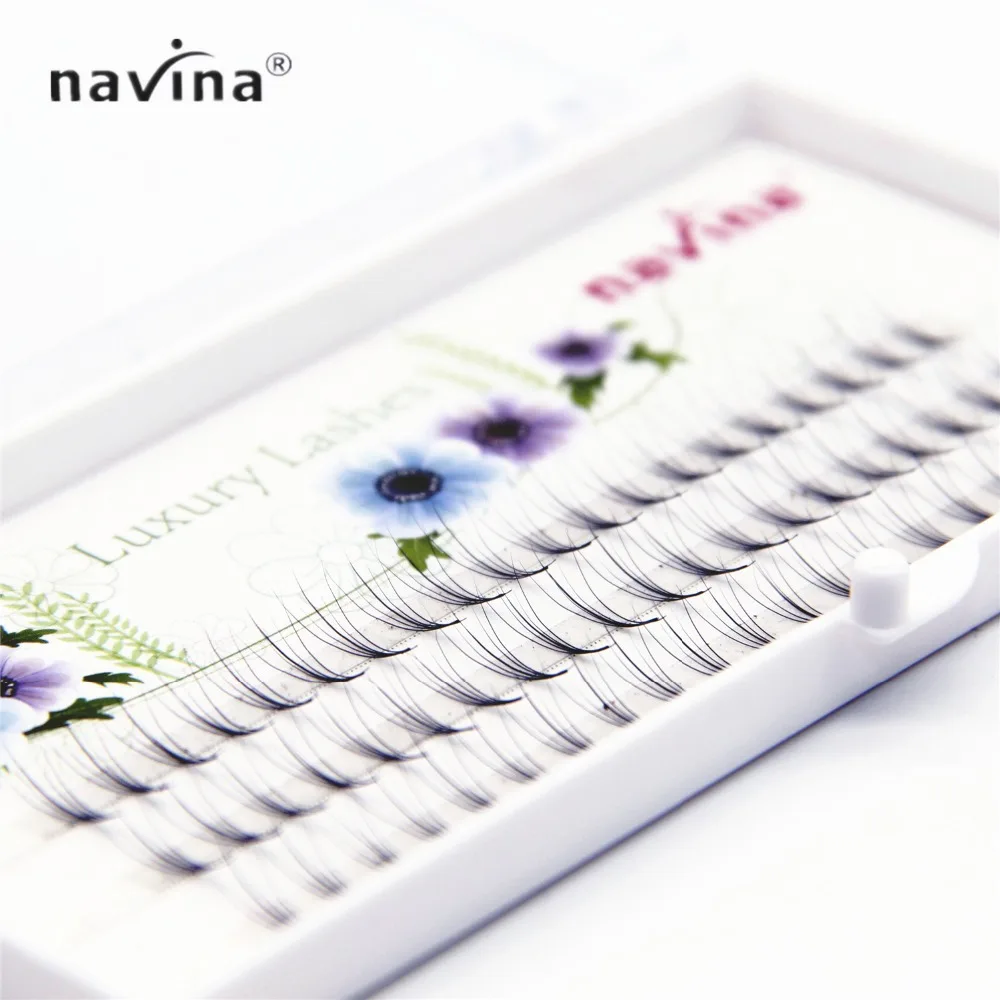 

Navina 2017 New Individual False Eyelash 5D Lash mink lashes flat hair fake eyelash extension Make up Eye Lash maquiagem