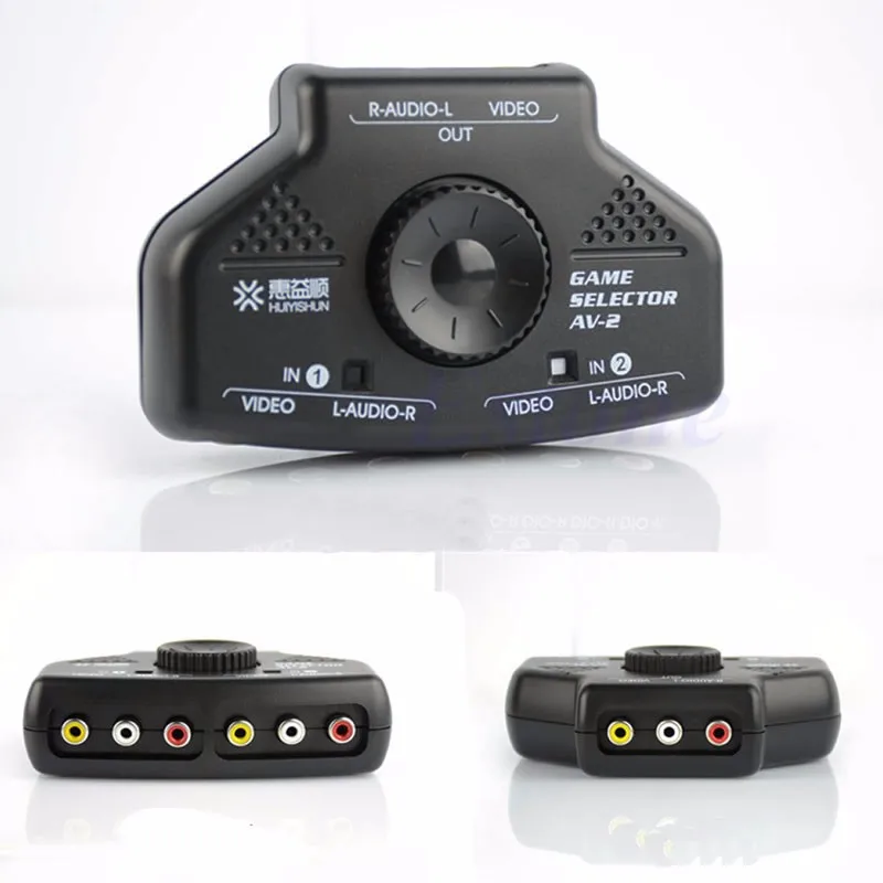 2-полосный аудио-видео AV RCA Селекторный переключатель разветвитель 3RCA кабель для