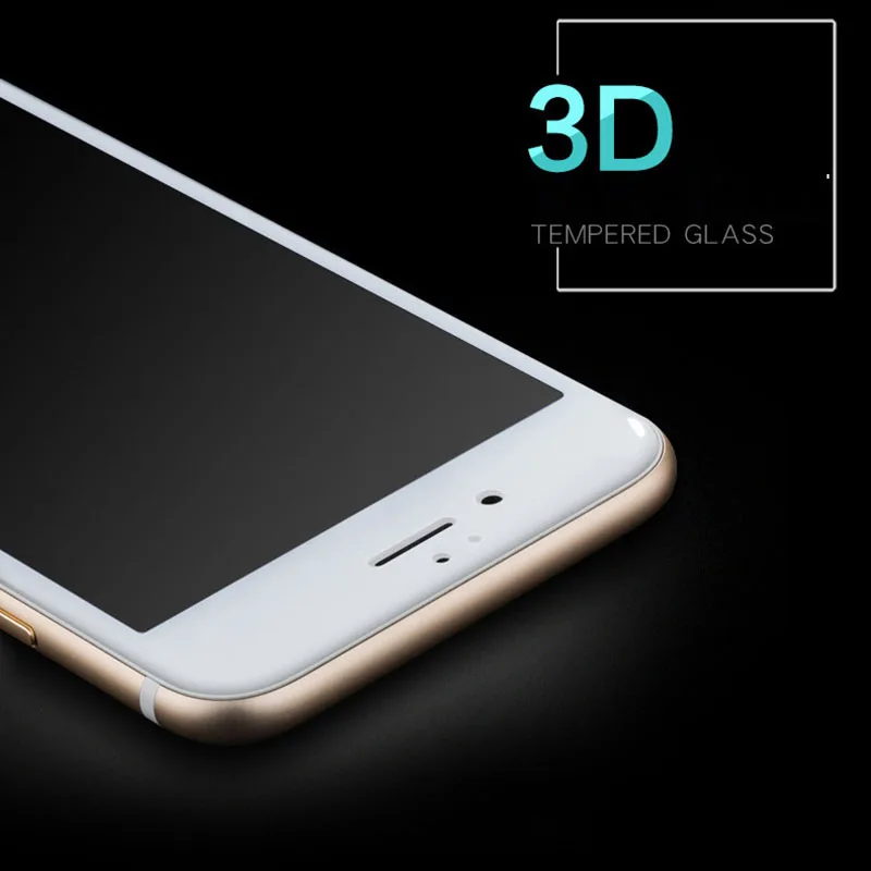 3D углеродное волокно 9H полное покрытие цветное закаленное стекло для iPhone 6 6s 7 Plus