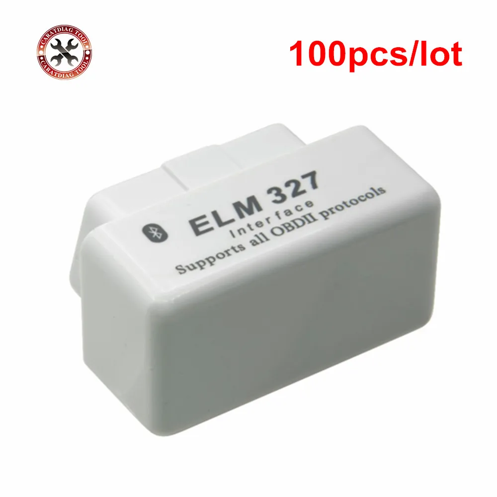 100 шт./лот Белый Супер Мини ELM327 Bluetooth V2.1 OBD2 Elm327 автомобильный диагностический