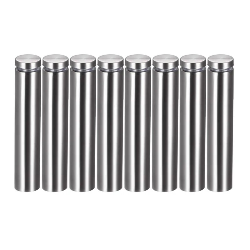 

19mm/0.75" Dia 120mm/4.72" Length Sign Holders Screws Wall Mount Hardware Advertising Glass Standoff Nail-Pack of 8
