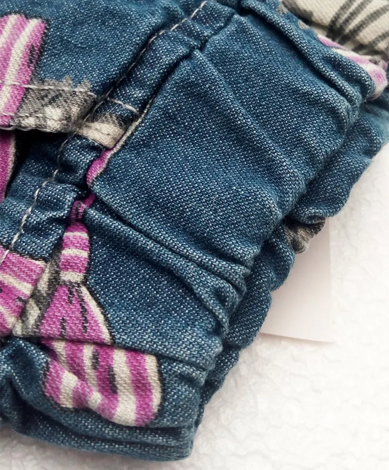 Брендовые джинсы OKLADY для девочек весенняя одежда повседневные с принтом кролика