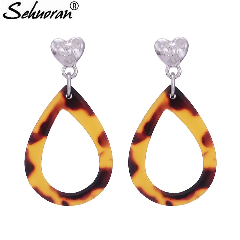 Большие полимерные серьги Sehuoran Свадебные Длинные в стиле бохо для женщин