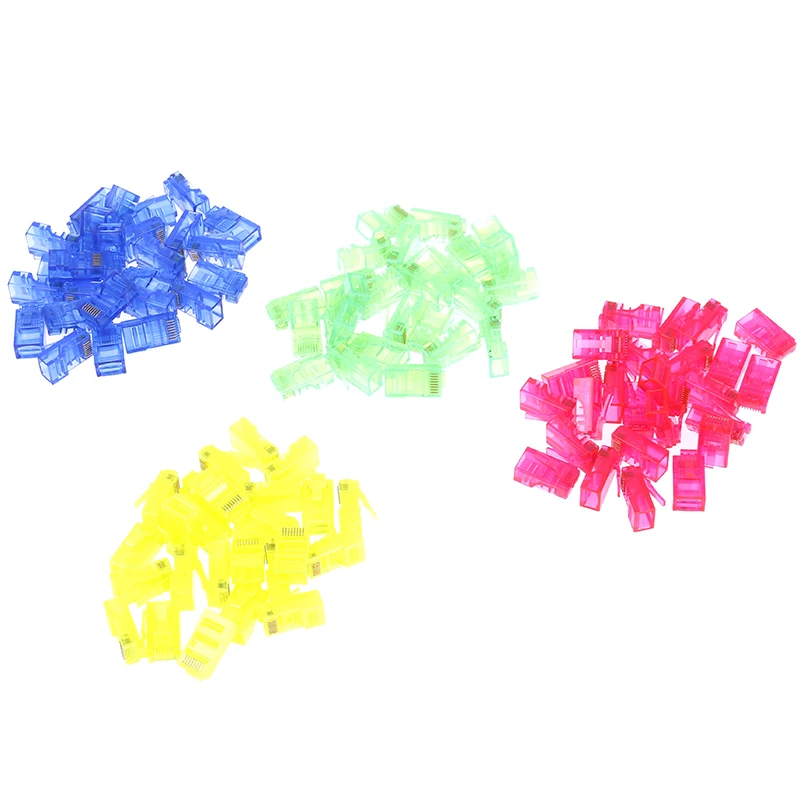 20 шт./упак. RJ45 модуль разъем кабеля Ethernet сетевой позолоченные провода с