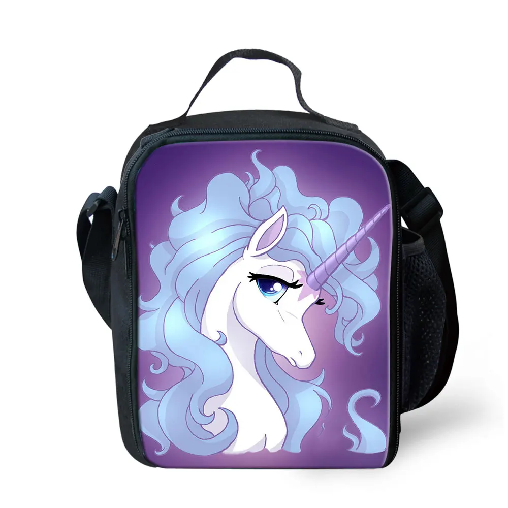 Сумка для обеда из неопрена с рисунком единорога мультфильма на молнии