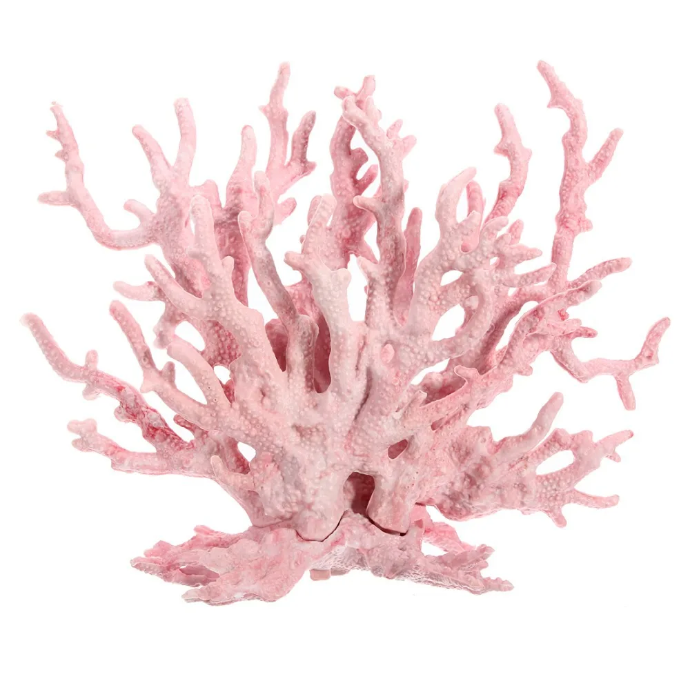 Светильник розовый искусственный яркий коралл из смолы для аквариума