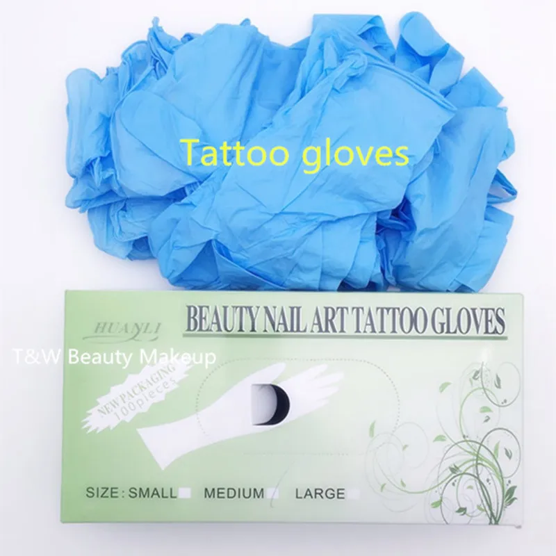 100 шт. одноразовые латексные тату перчатки среднего размера|tattoo & body art|gloves