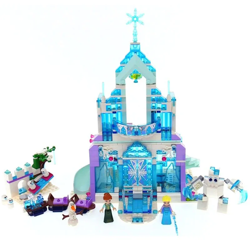25002 Игрушки для девочек, модели, строительные наборы, совместимые с 41148, волшебный ледяной замок Эльзы, 3D кирпичи, игрушки для детей, подарки