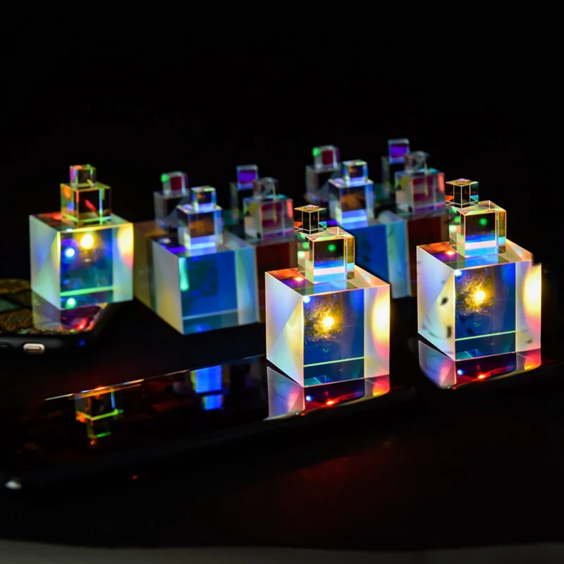 Размер S RGB Призма Стекло оптическое стекло призма куб красочный дефектный Combiner сплиттер крест дихроический куб