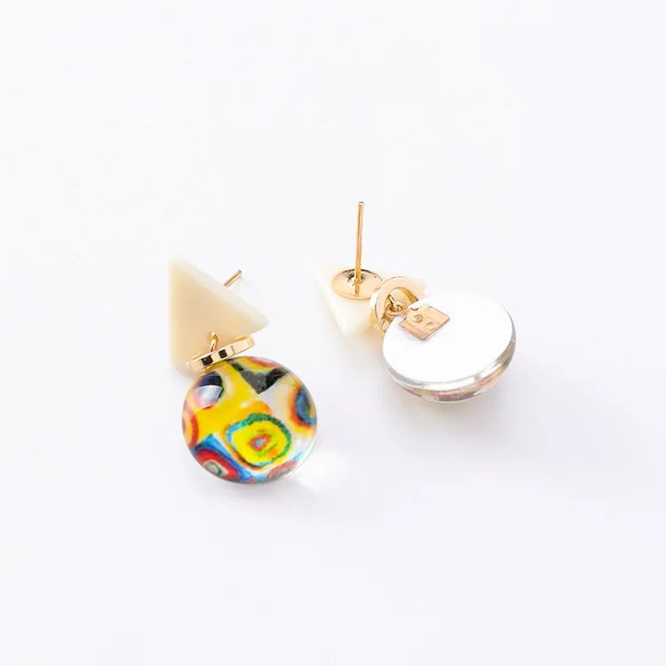 MENGJIQIAO 2018 новый цветной акриловый шарик Висячие серьги для женщин Мода Bijoux