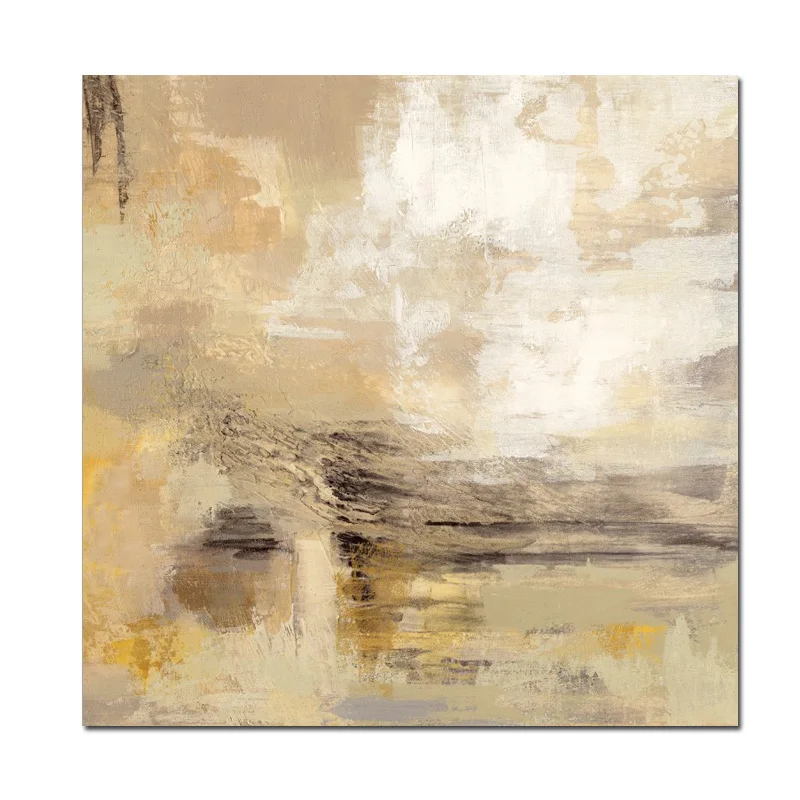 Абстрактная желтая картина маслом на холсте плакаты и принты современные