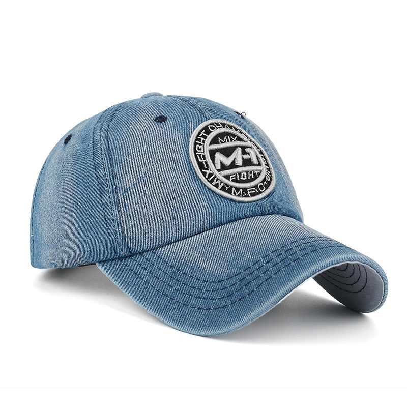 

Joymay hot sale New arrival high quality snapback cap demin baseball cap Jean badge embroidery hat for men women boy girl B346