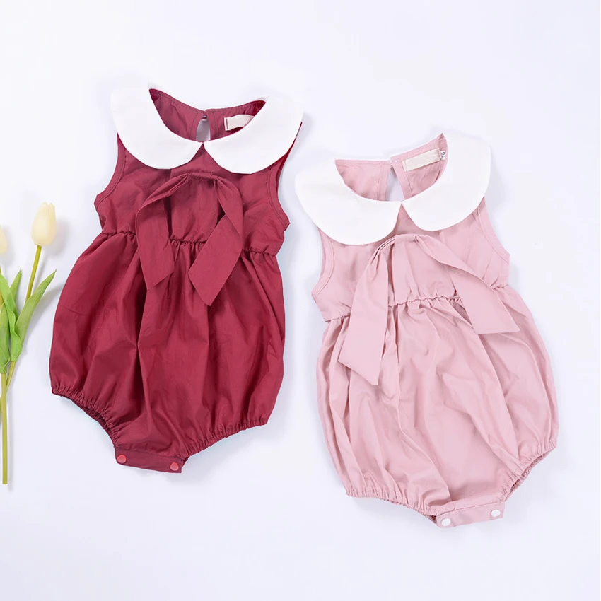 Детский комбинезон без рукавов Одежда для новорожденных Милый Летний красного