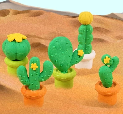 Бесплатная доставка ластиков Set Кактус ластик набор Kawanyi школьный растительный