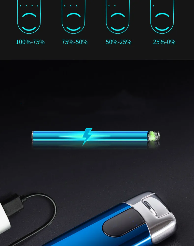 Новая сенсорная сигарета с зарядкой от USB Зажигалка Ветрозащитная беспламенная двойная дуговая Зажигалка высокого класса подарочная коробка
