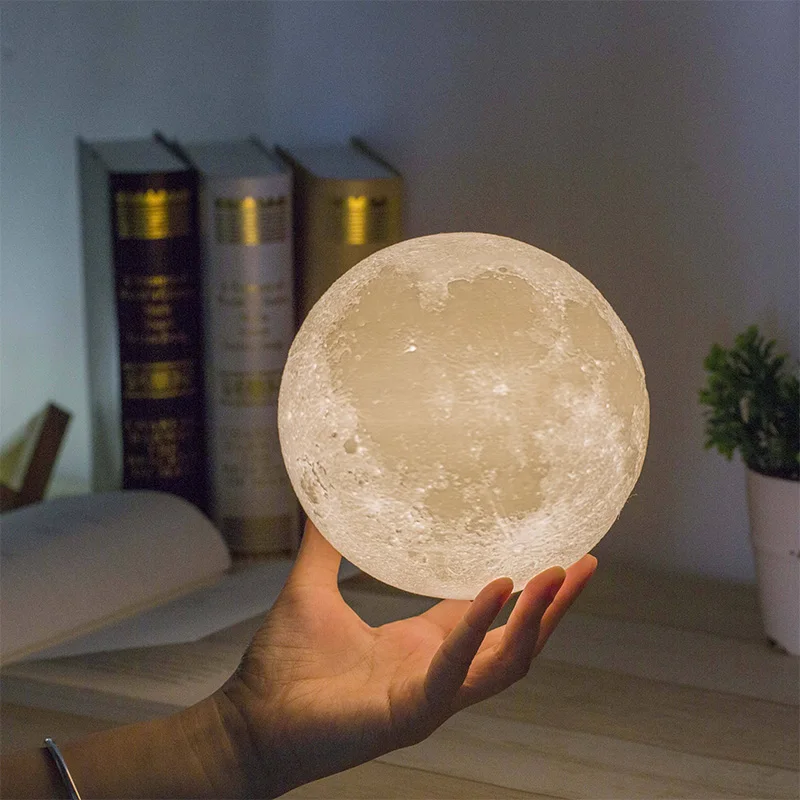 8 см 3d печать Светодиодная лампа Луна ночник Дети Взрослые День святого Валентина