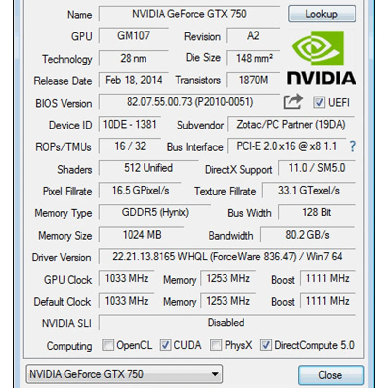 ZOTAC GTX 750 1 Гб видеокарта 128 бит GDDR5 видеокарты GPU карта для NVIDIA GeForce GTX750-1GB GTX750 1GD5 Thunder Edition PCI-E