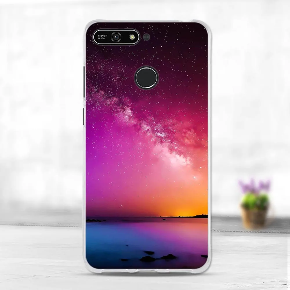 19 Задняя крышка для huawei Honor 7A, чехол для Honor 7a Pro, чехол для мобильного телефона huawei Y6 /Y6 Prime, чехол из мягкого ТПУ для телефона Enjoy 8e - Color: 19