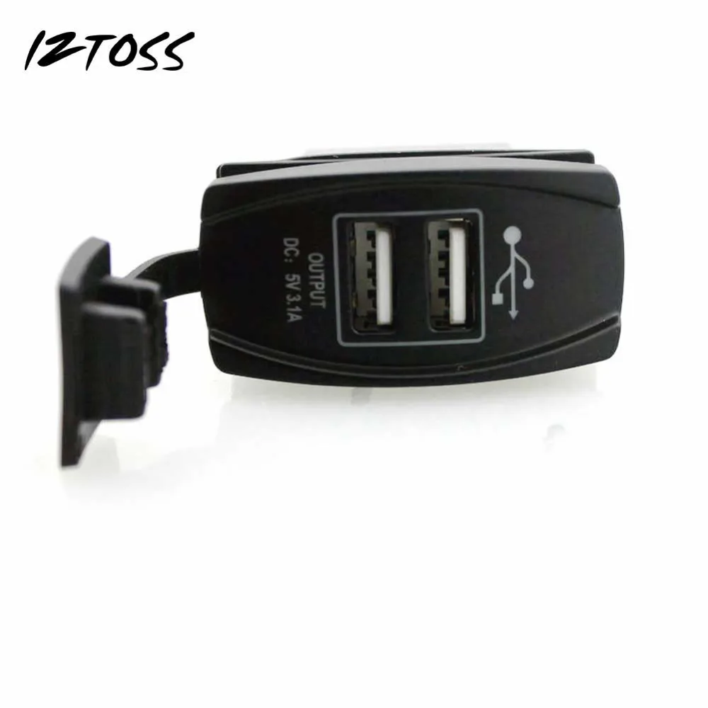 IZTOSS авто для Jeep Лодка Dual USB Зарядное устройство разъем LED Зажигалка 12 24 В 3.1a|lighter