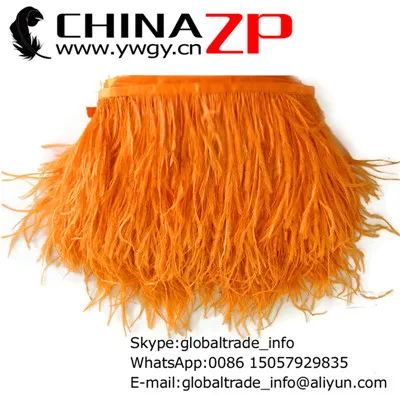Orange CHINAZP завод 1 ярд в длину перо ширина "-6"(12,5 см-15 см) Высокое качество страусиное перо отделка ленты Ткань Пояс - Цвет: Orange