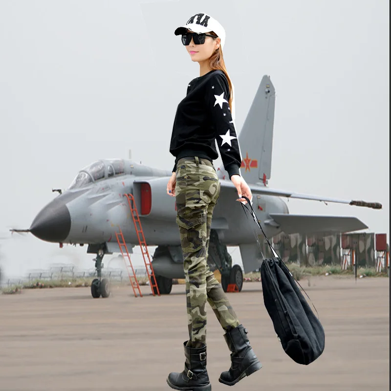 2020 модные камуфляжные обтягивающие джинсы для женщин камуфляж в дырочку