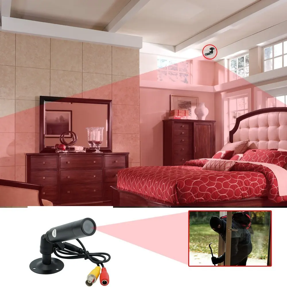 Uvusee CCTV 1/3 sony CCD 1000TVL 3,6 мм HD мини цилиндрическая камера видеонаблюдения с кронштейном