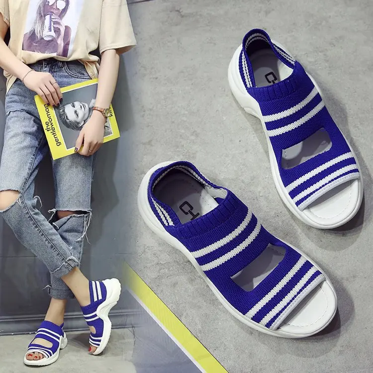 Женские сандалии на платформе летние модные повседневные с открытым носком