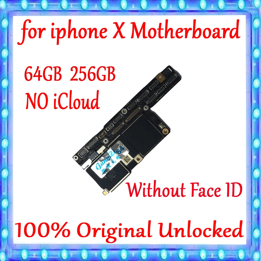 100% оригинальная разблокированная материнская плата для iPhone X без распознавания