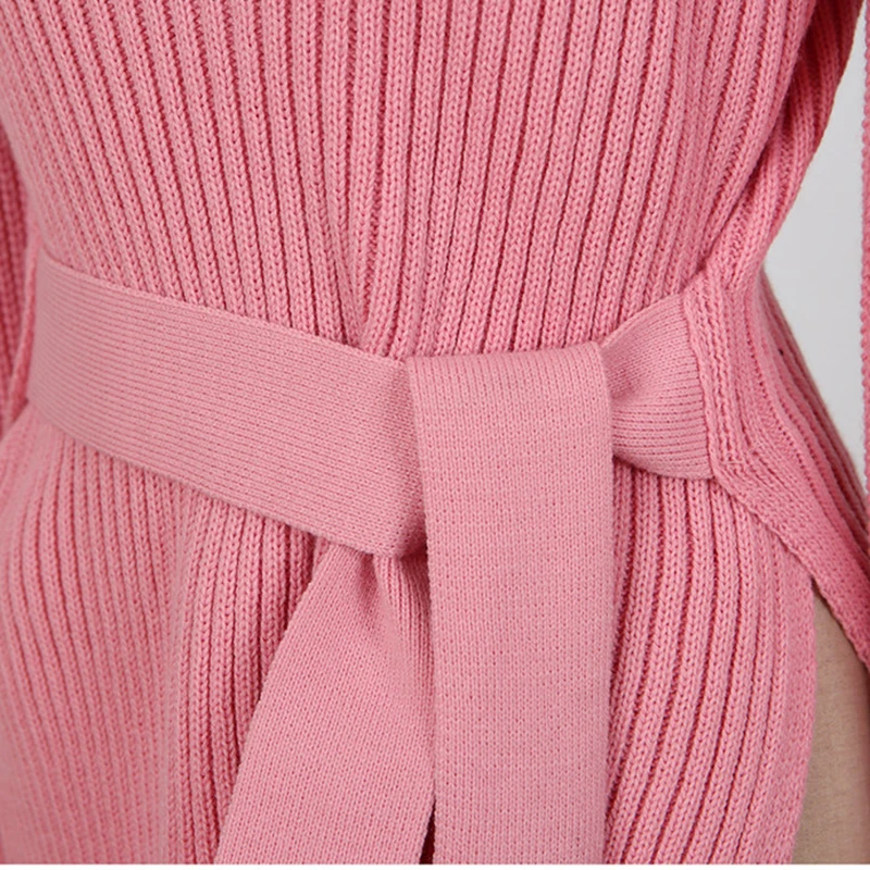 Elegant Women Turtleneck Knitted Sweater Fashion Lace-up Puff Sleeve Slim Autumn Pullover Casual Femme Winter Jumper | Женская одежда