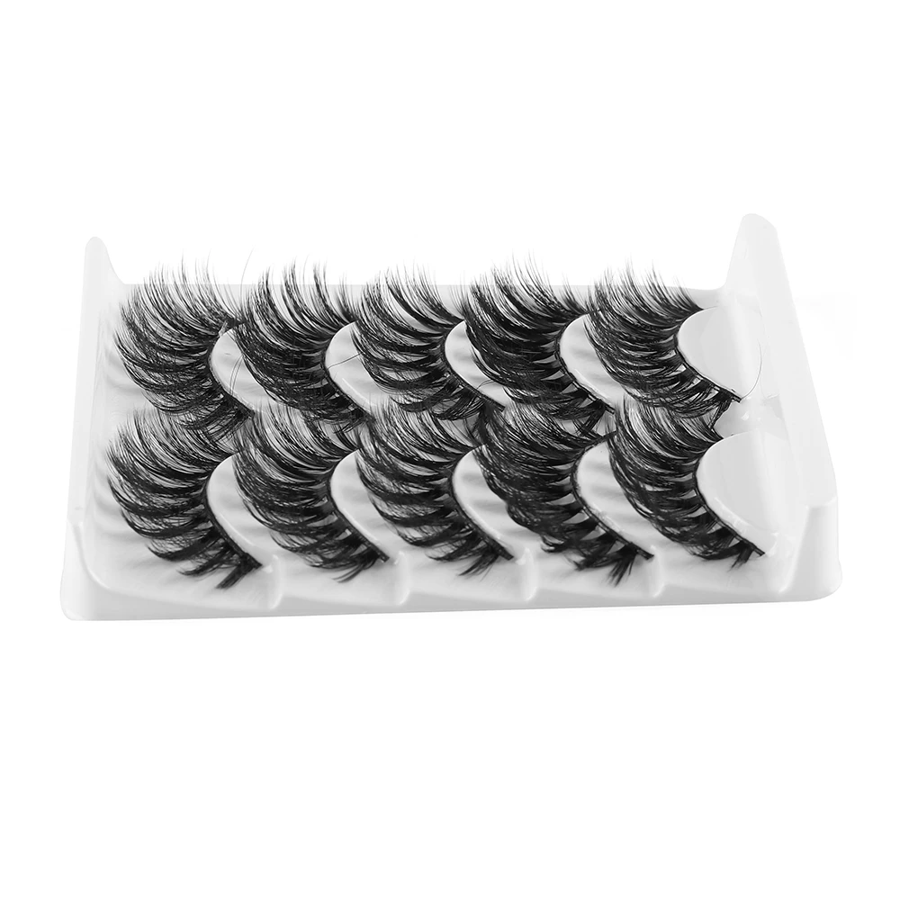5 Pairs/Pack 3D Mink Hair False Eyelash Thick Cross Wispy Charming Eyelashes Handmade Long Fluffy Eye Makeup Lashes | Красота и