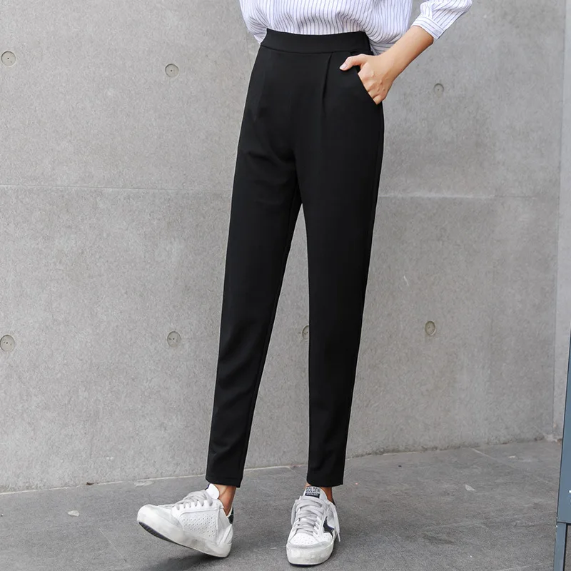 Уличная одежда брюки для ног новые корейские женские черные осенние и зимние