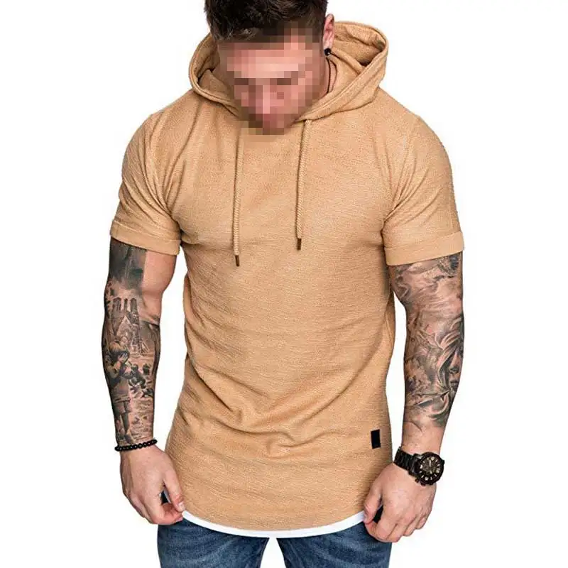 

T Shirt Men New 2021 Fashion Men's Hooded Collar Tops & Tees Spring Summer Short Sleeve Casual tshirt Male Clothes MY073