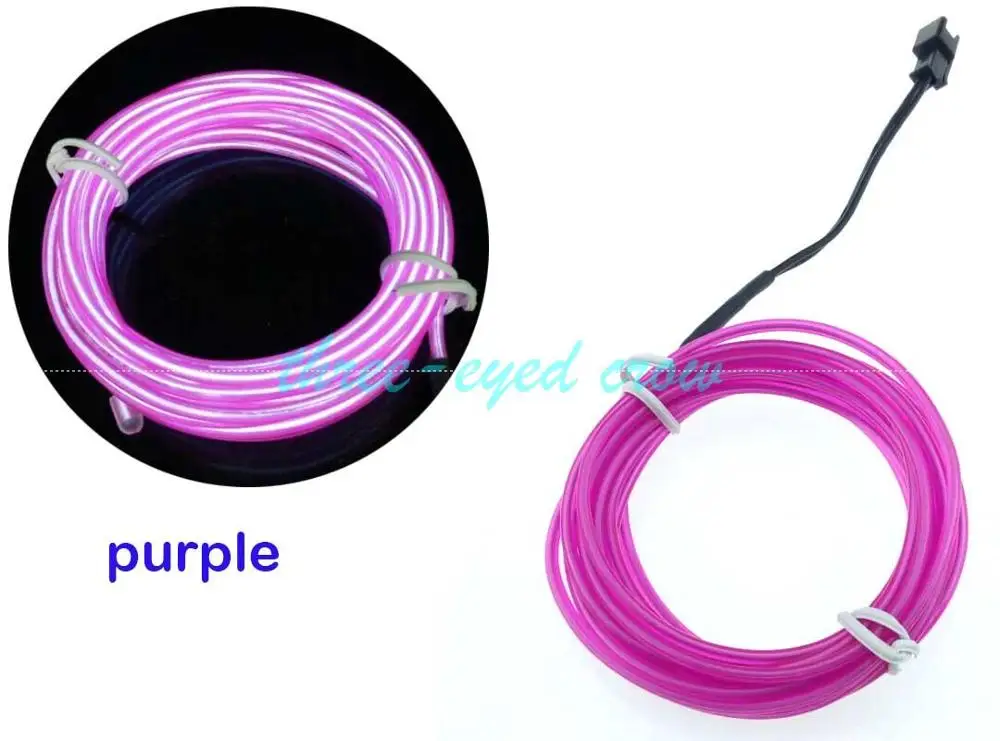 purple 1 м, 2 м, 3 м, 4 м, 5 м, 10 м, вечерние, декоративные, гибкий неоновый светильник, светящийся, EL Wire Rope, лента, кабельная полоса, светодиодный неоновый светильник с USB контроллером для автомобиля - Испускаемый цвет: purple