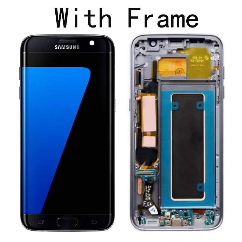 Black With Frame 5,5 ''ЖК-дисплей для samsung Galaxy S7 Edge с рамкой G935F G935FD, дигитайзер в сборе с сервисным пакетом - Цвет: Black With Frame